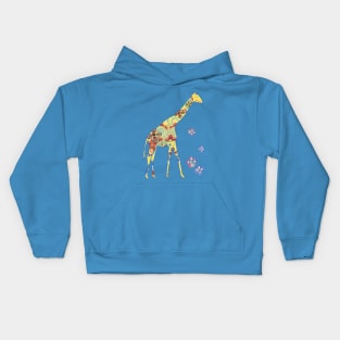 A giraffe with a traditional pattern. Kids Hoodie